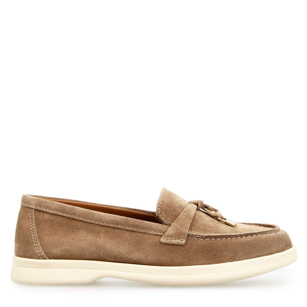 Mocassino drive da donna Vellaria in pelle scamosciata marrone - LeonardoShoes