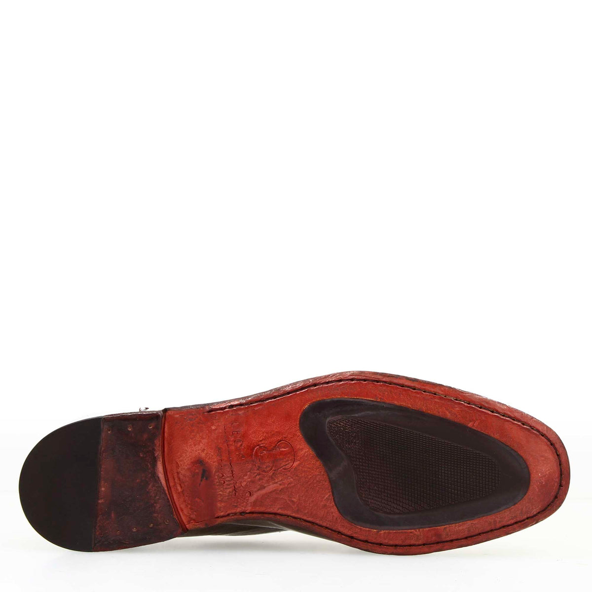 Mocassino marrone scuro da uomo artigianali in pelle con nappine - LeonardoShoes
