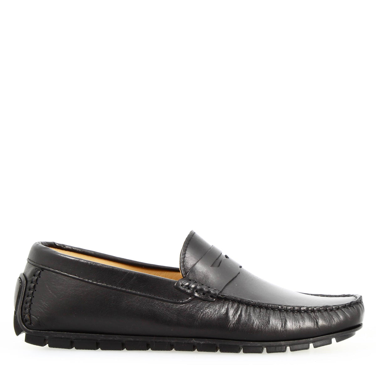 Mocassino Ulisse da uomo in pelle nera - LeonardoShoes