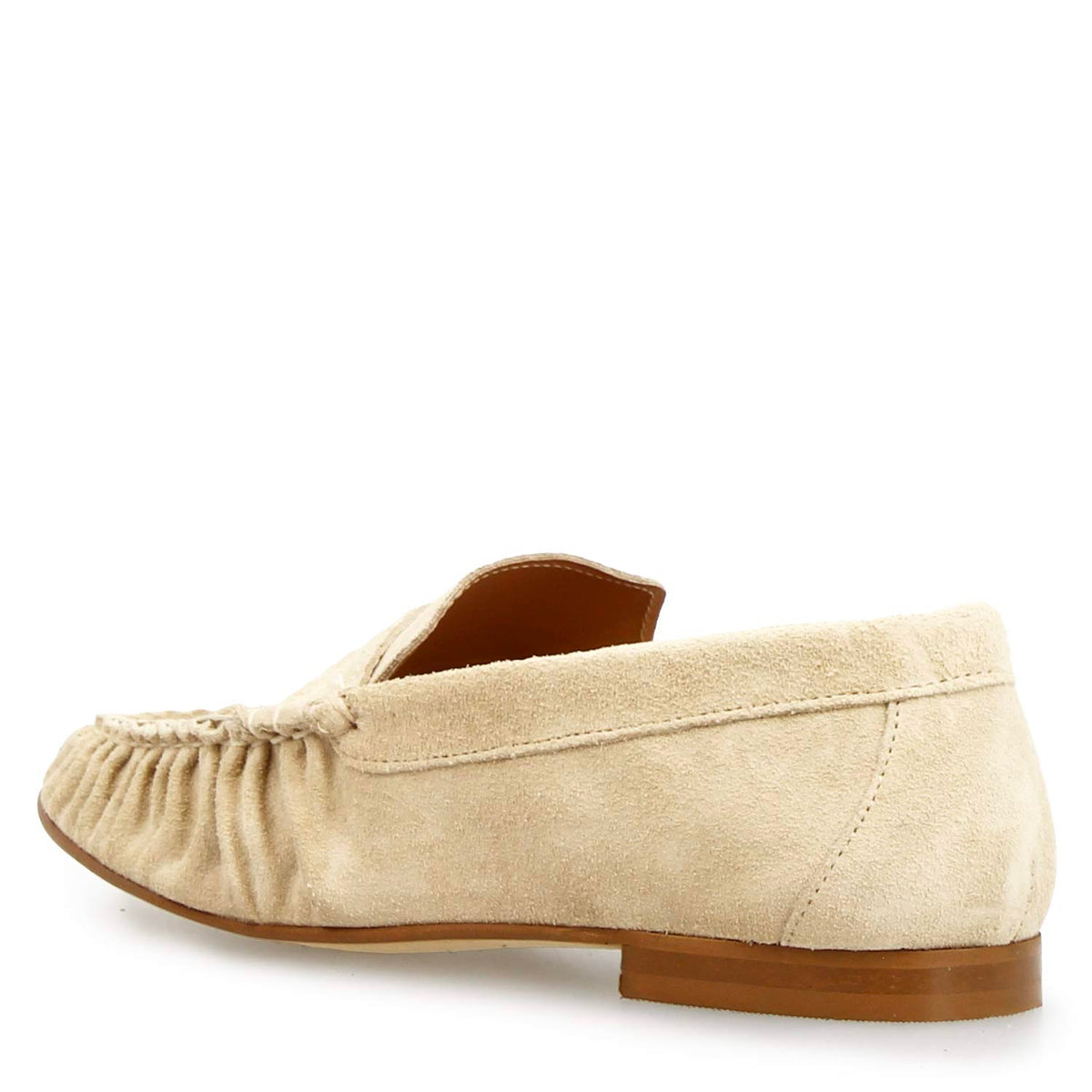 Mocassino da donna Moka in camoscio beige - LeonardoShoes