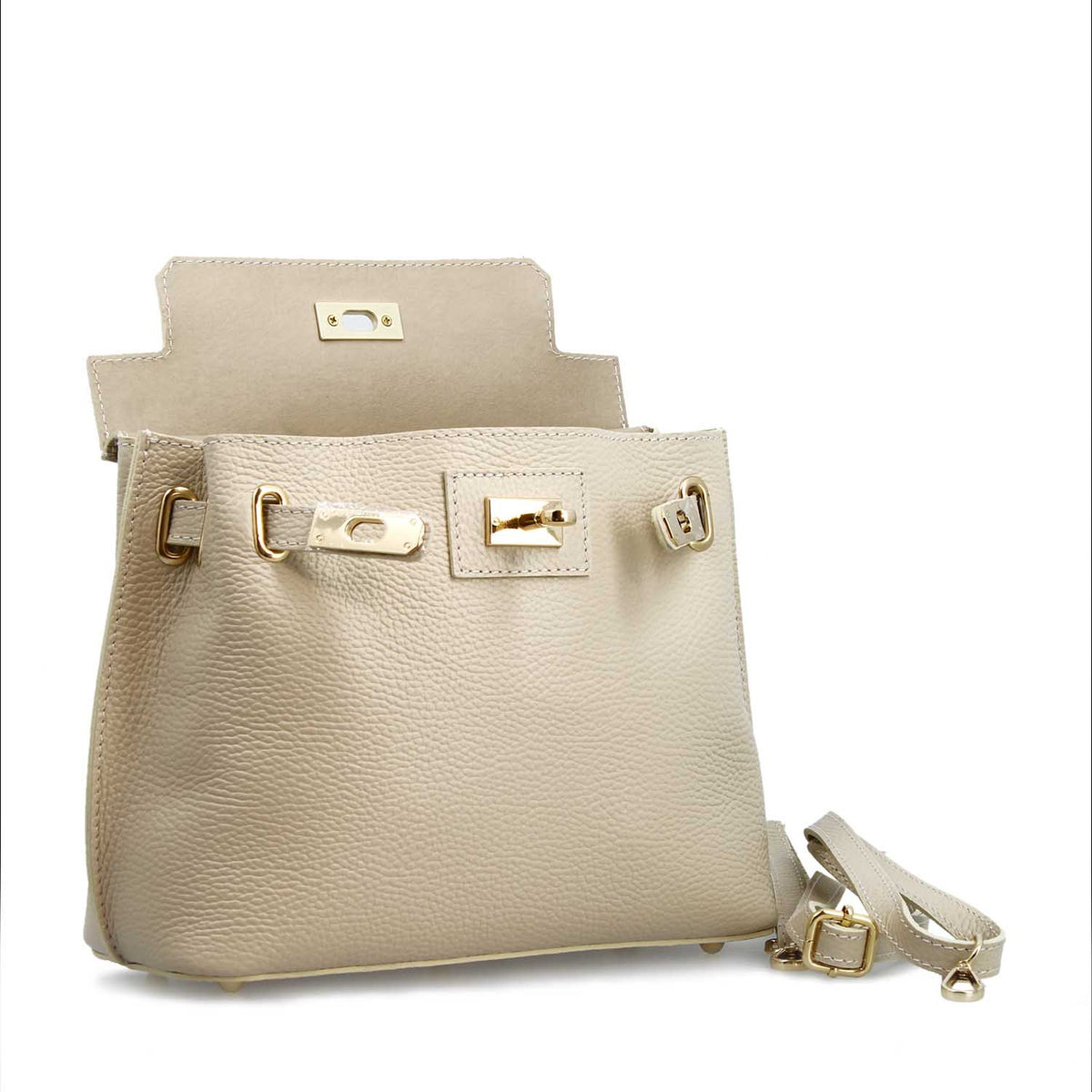 Borsa a mano e tracolla Ninfea da donna in pelle bianca - LeonardoShoes