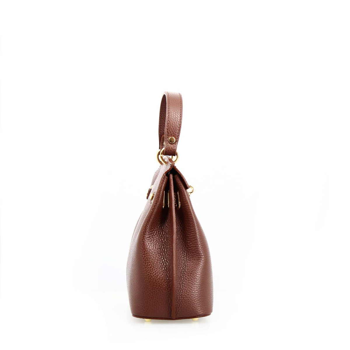 Borsa a mano e tracolla Ninfea da donna in pelle marrone scuro - LeonardoShoes