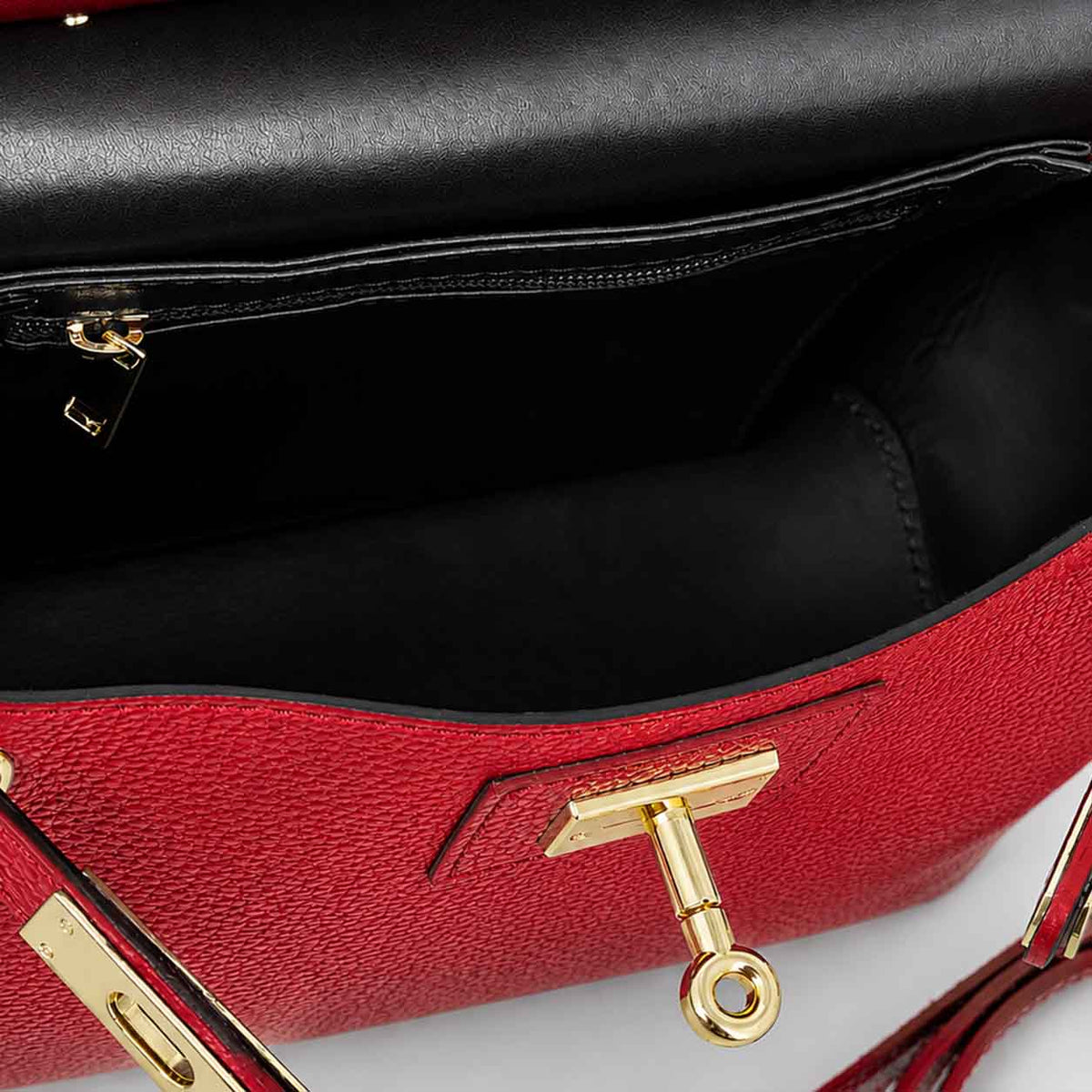 Borsa a mano e tracolla Ninfea da donna in pelle rossa - LeonardoShoes