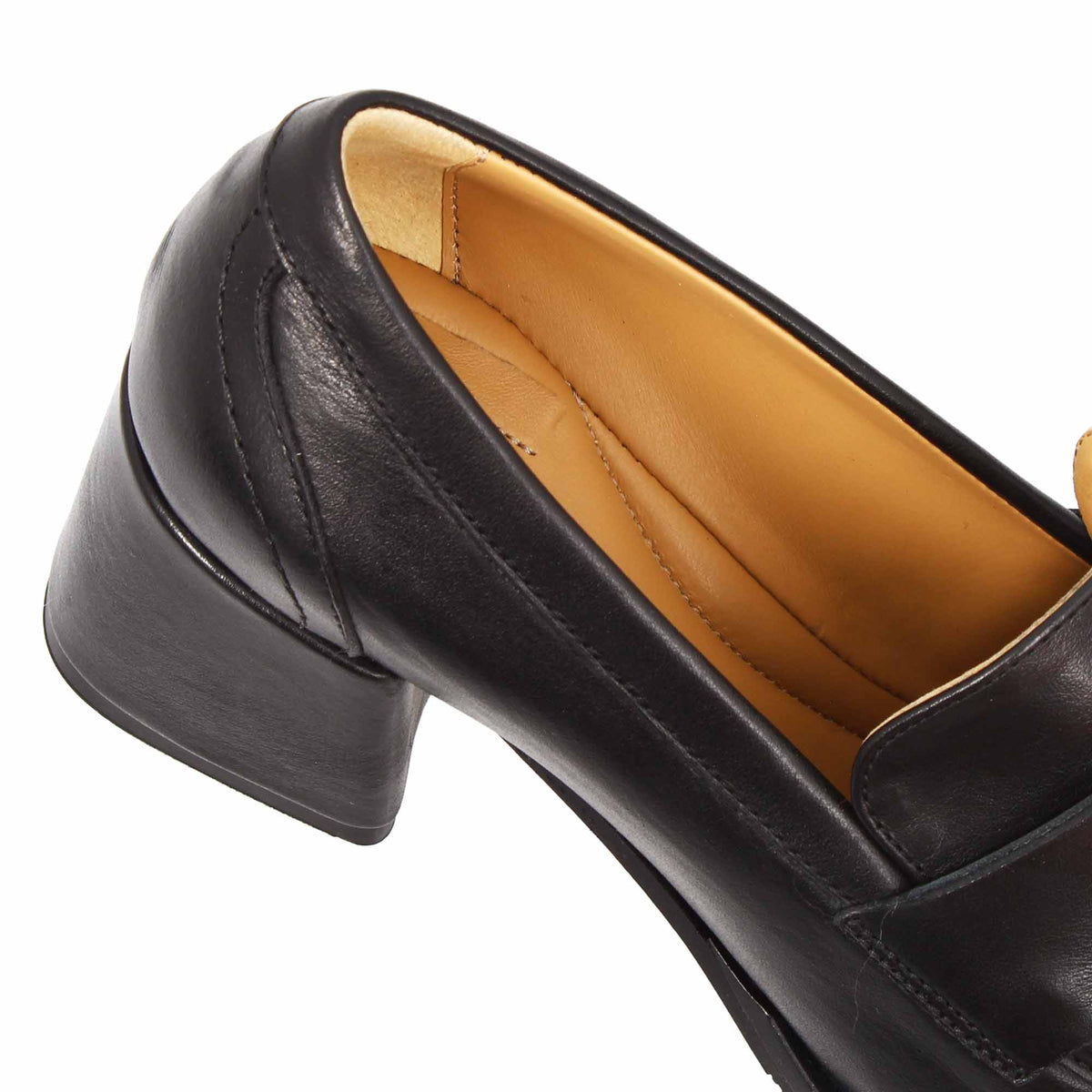 Ottavia - Mocassin femme talon haut en cuir noir