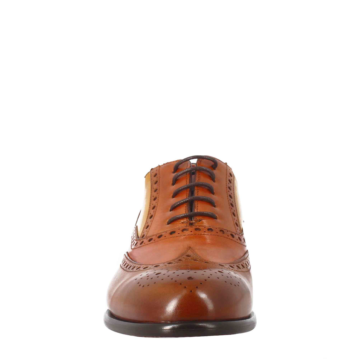 Oxford brogue marrone arancio e giallo elegante da uomo in pelle - LeonardoShoes