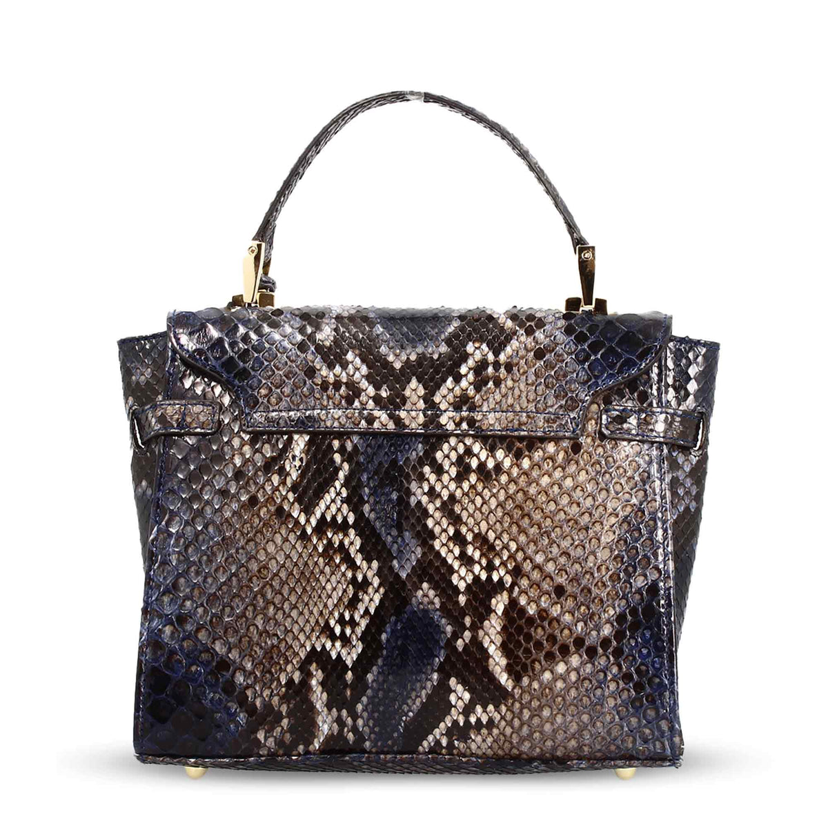 Borsa a mano artigianale da donna in pelle pregiata blu - LeonardoShoes