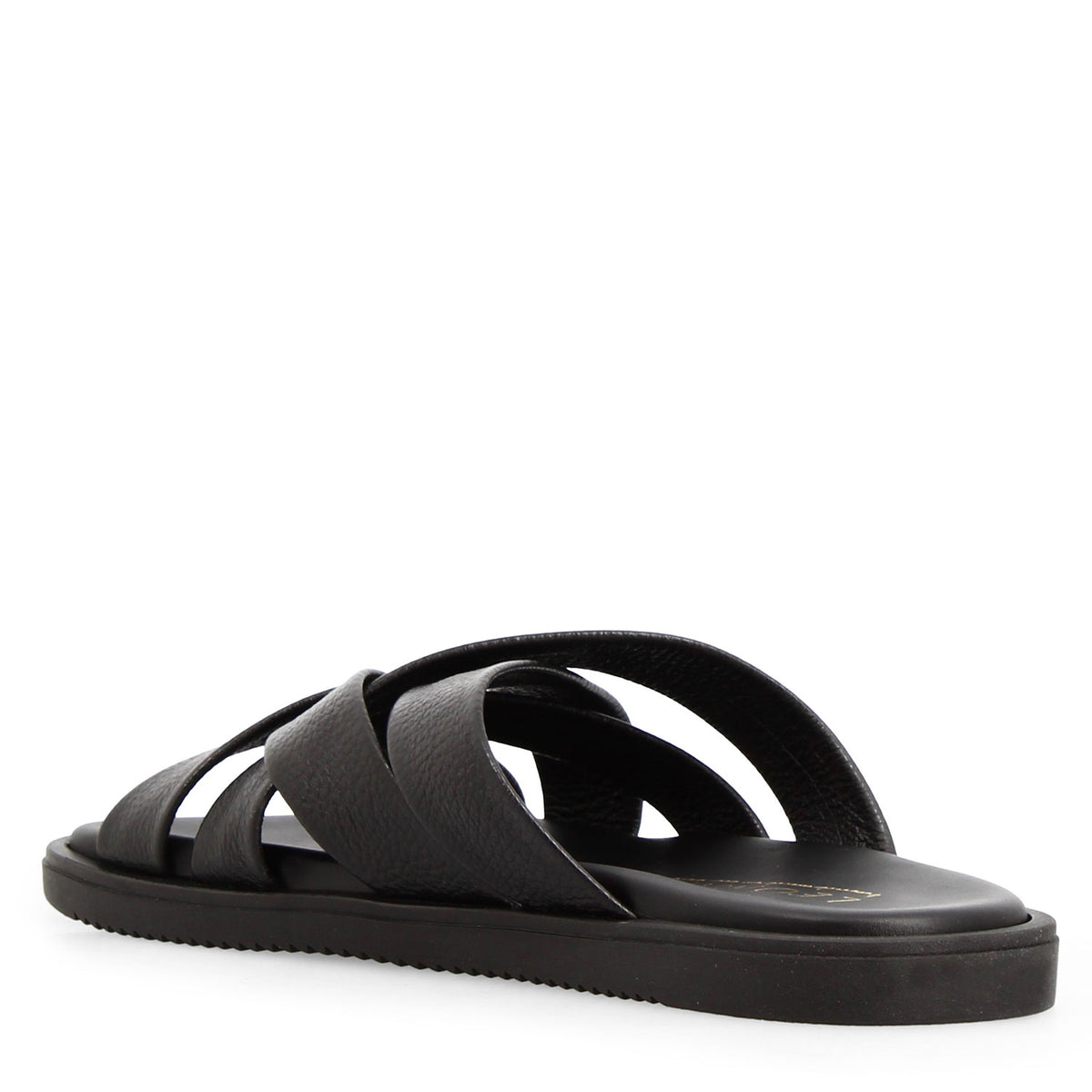 Sandali artigianali Perseo da uomo in pelle nera - LeonardoShoes