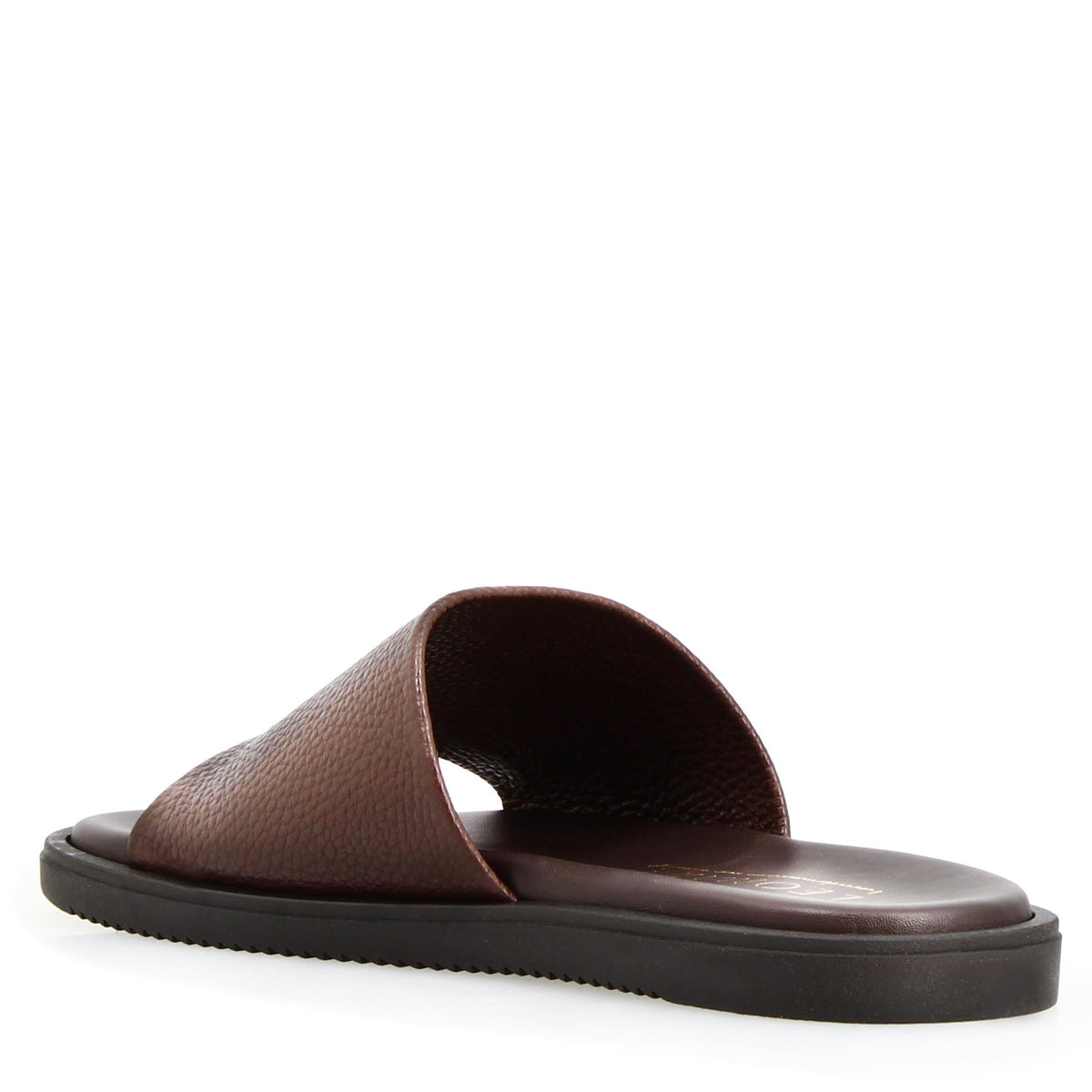 Sandali uomo Romolo in pelle marrone scuro - LeonardoShoes