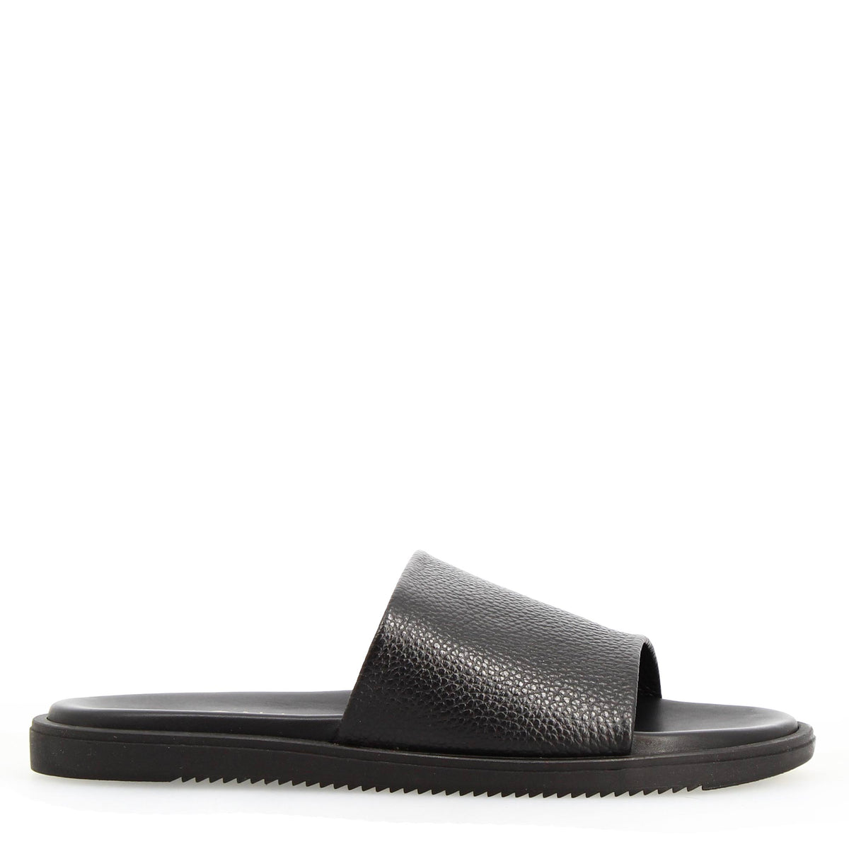 Sandali artigianali Romolo da uomo in pelle nera - LeonardoShoes