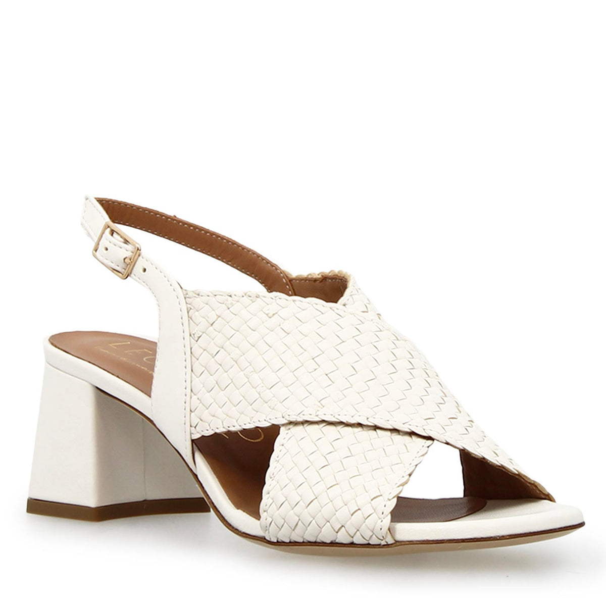 Sandalo da donna Demetra in pelle bianca - LeonardoShoes