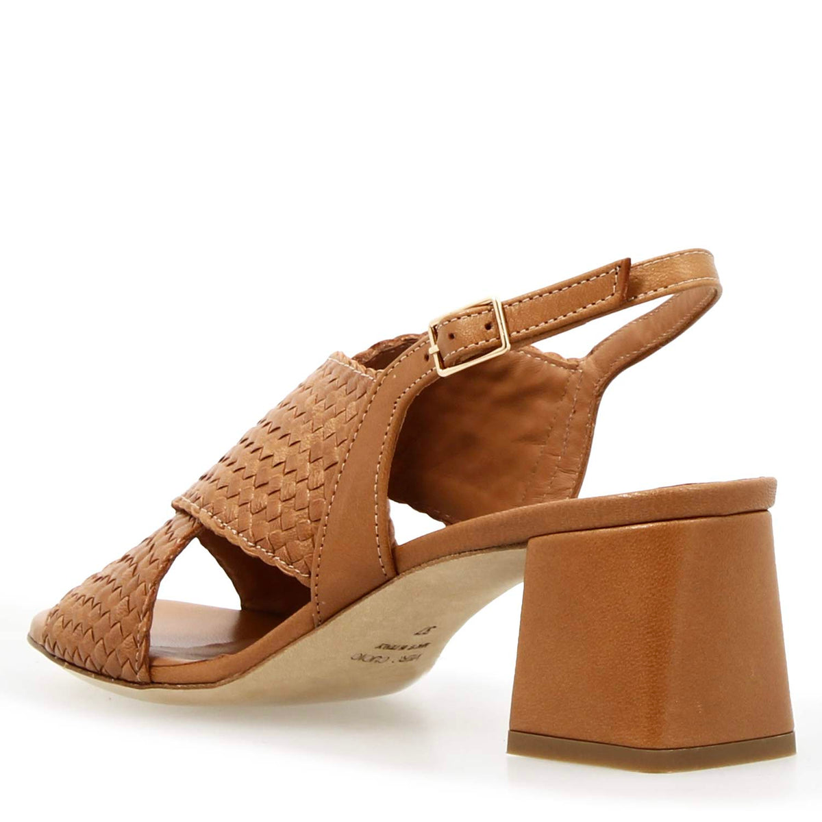 Sandalo da donna Demetra in pelle marrone - LeonardoShoes