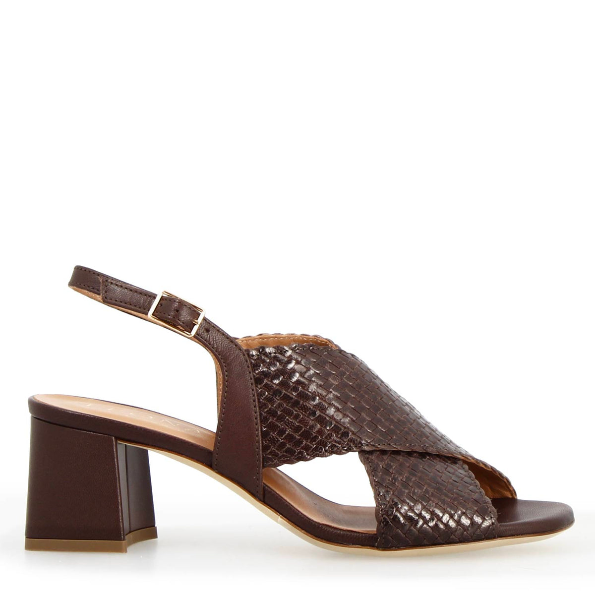 Sandalo da donna Demetra in pelle marrone scuro - LeonardoShoes