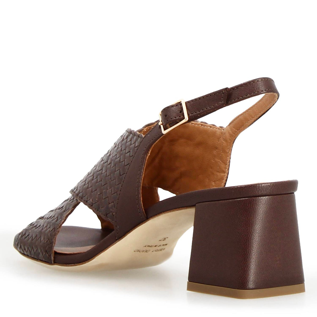 Sandalo da donna Demetra in pelle marrone scuro - LeonardoShoes