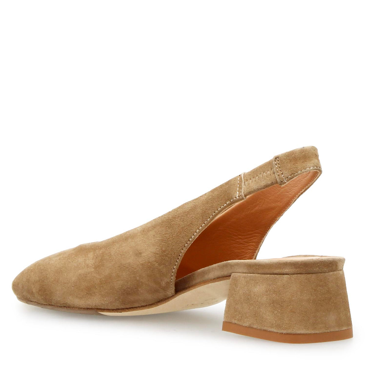 Sandalo da donna Gemma tacco medio in camoscio beige - LeonardoShoes
