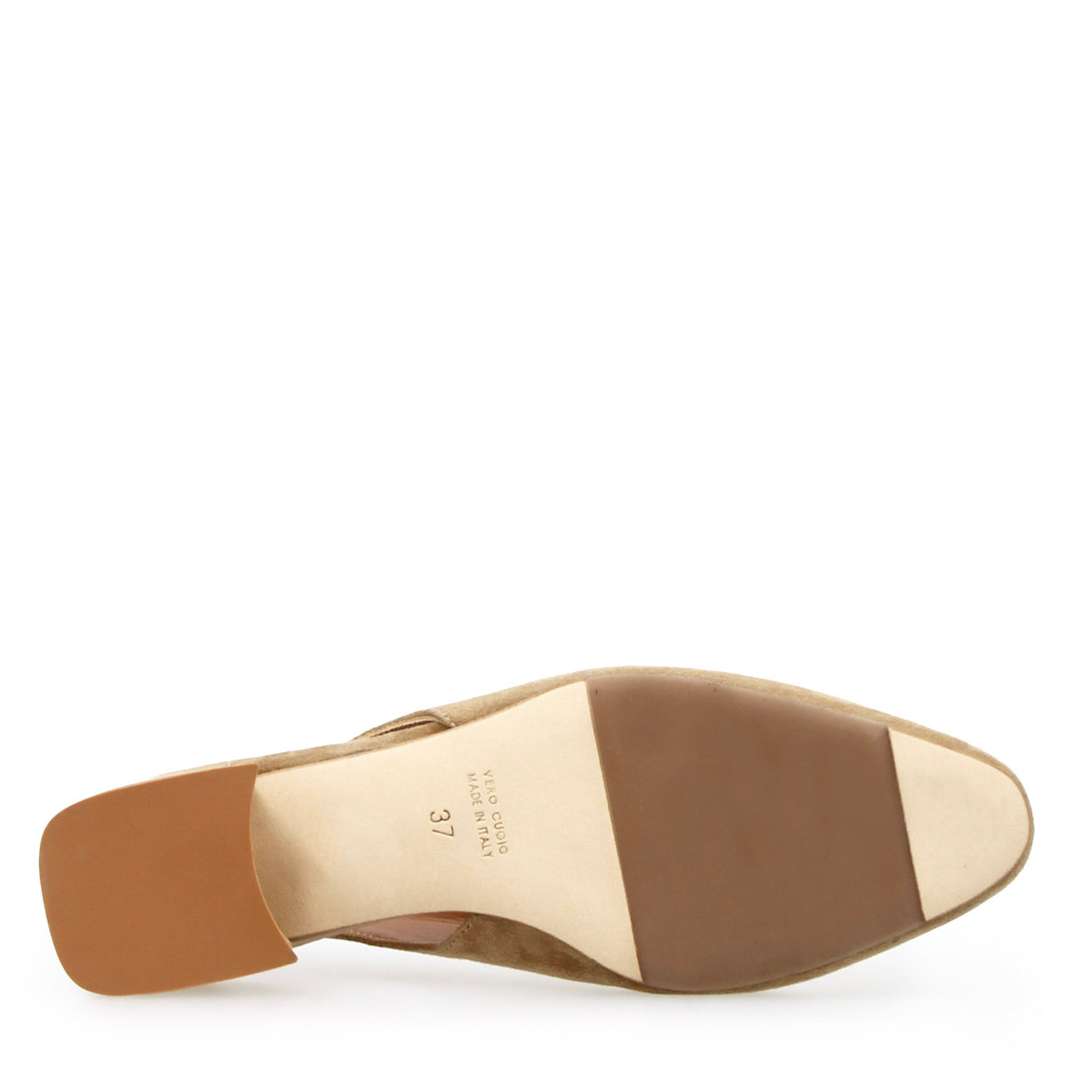 Sandalo da donna Gemma tacco medio in camoscio beige - LeonardoShoes