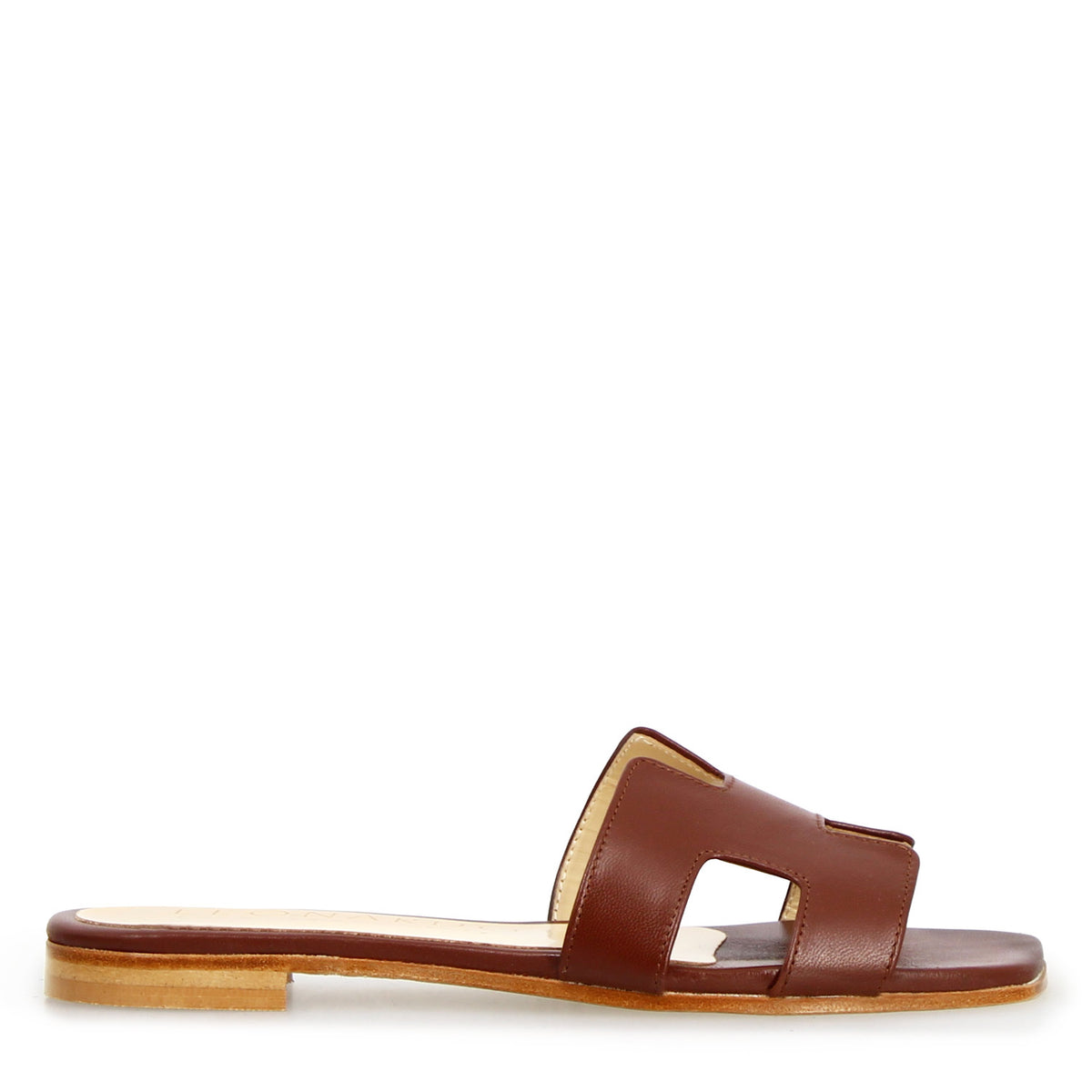 Sandalo da donna Harmony in pelle nappa marrone scuro - LeonardoShoes