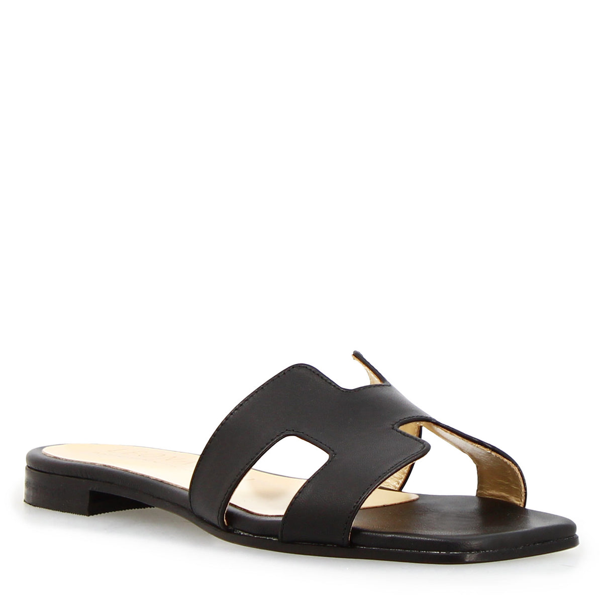 Sandalo da donna Harmony in pelle nappa nero - LeonardoShoes