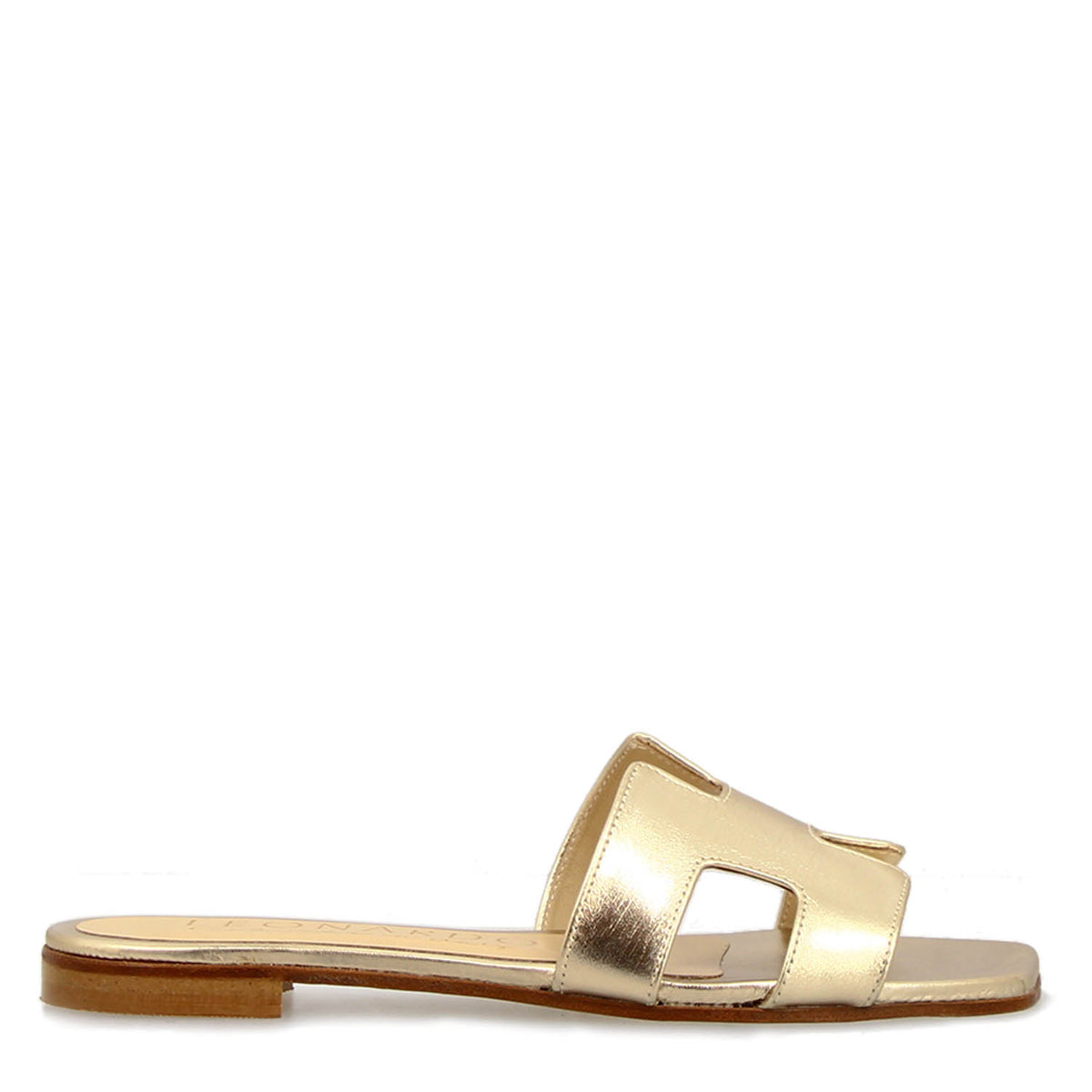 Sandalo da donna Harmony in pelle nappa oro - LeonardoShoes
