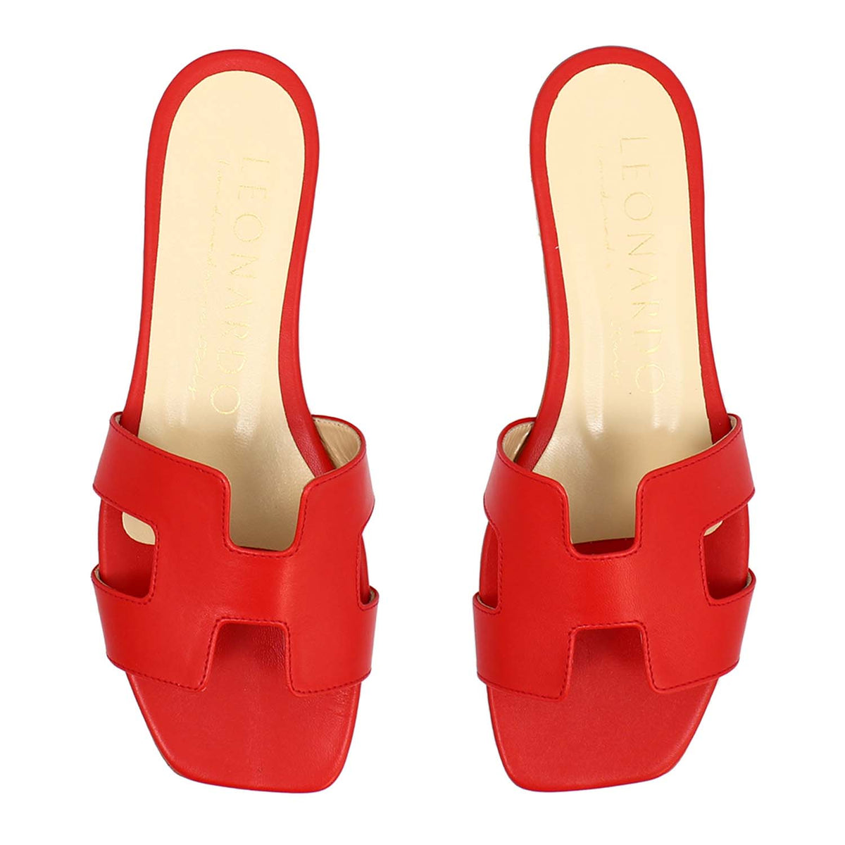 Sandalo da donna Harmony in pelle nappa rosso