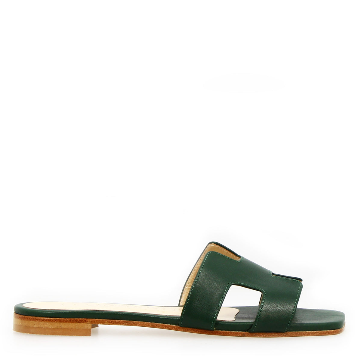 Sandalo da donna Harmony in pelle nappa verde - LeonardoShoes