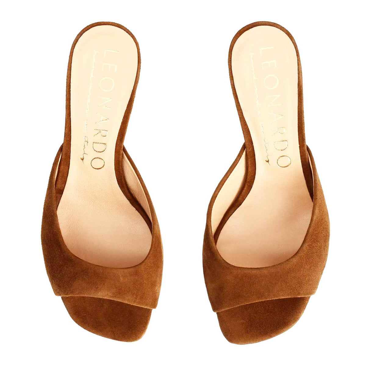 Sandalo Elena mules da donna in camoscio marrone - LeonardoShoes