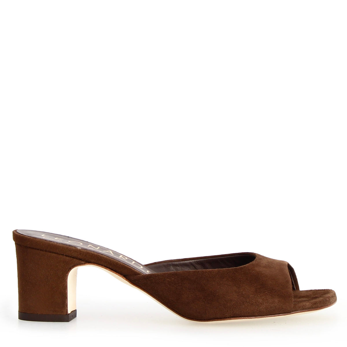 Sandalo mules da donna Elena in camoscio moro - LeonardoShoes
