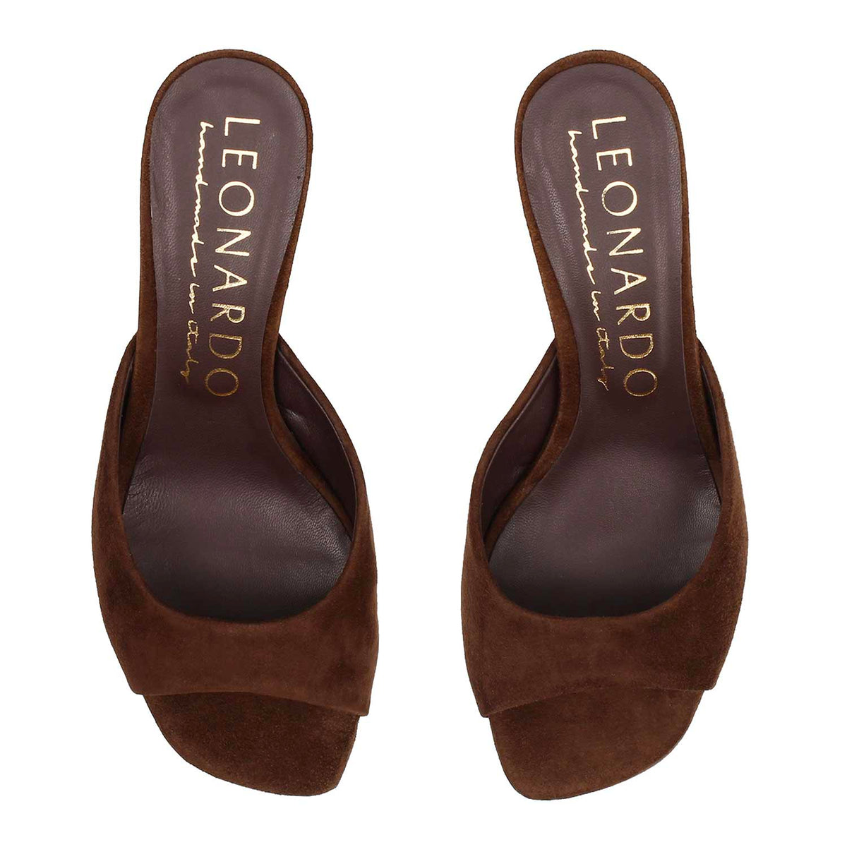 Sandalo mules da donna Elena in camoscio moro - LeonardoShoes