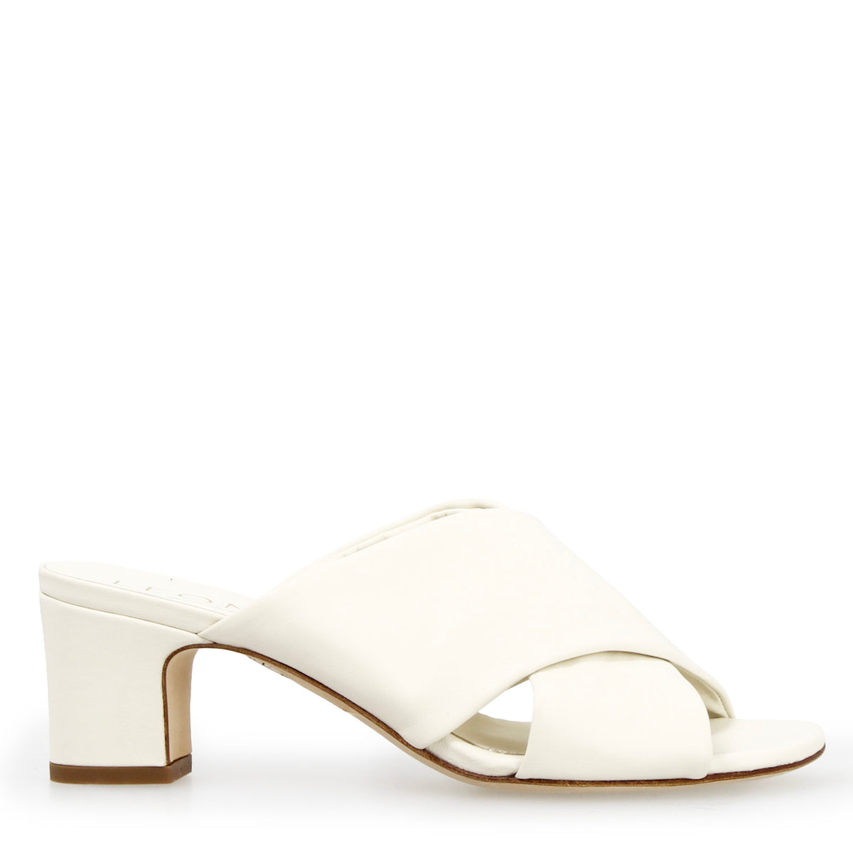 Sandalo mules da donna Antiochia in pelle bianca - LeonardoShoes