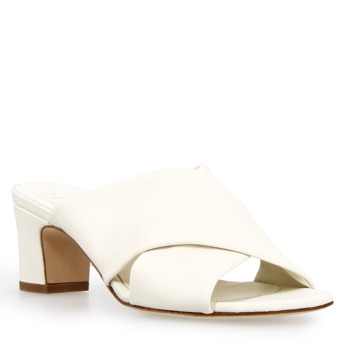 Sandalo mules da donna Antiochia in pelle bianca - LeonardoShoes