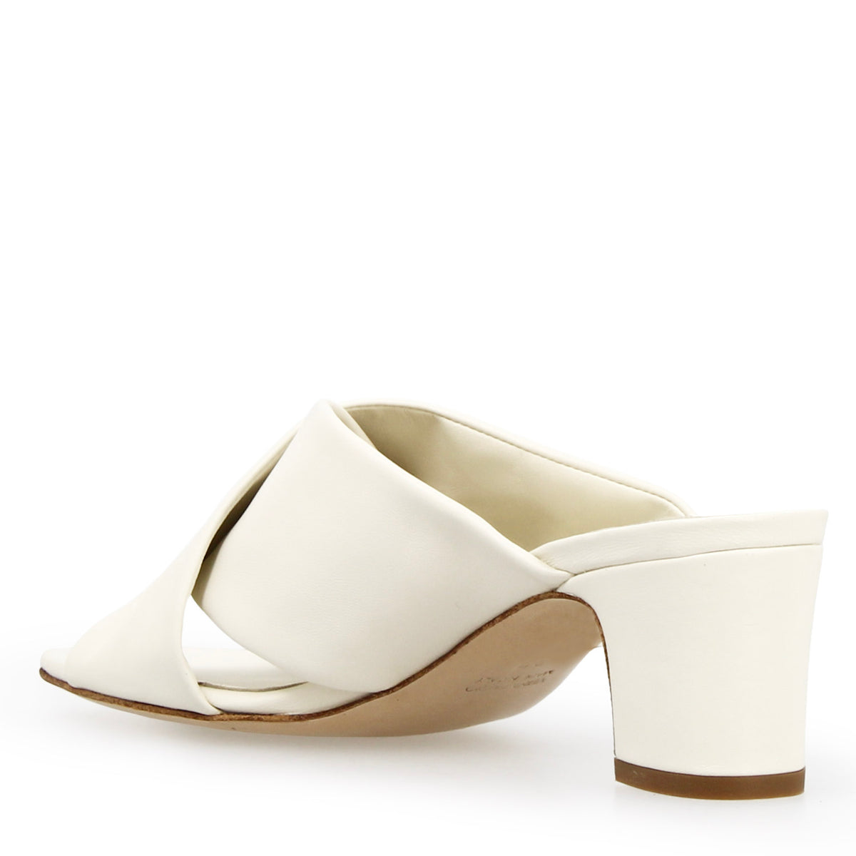 Sandalo mules da donna Antiochia in pelle bianca - LeonardoShoes
