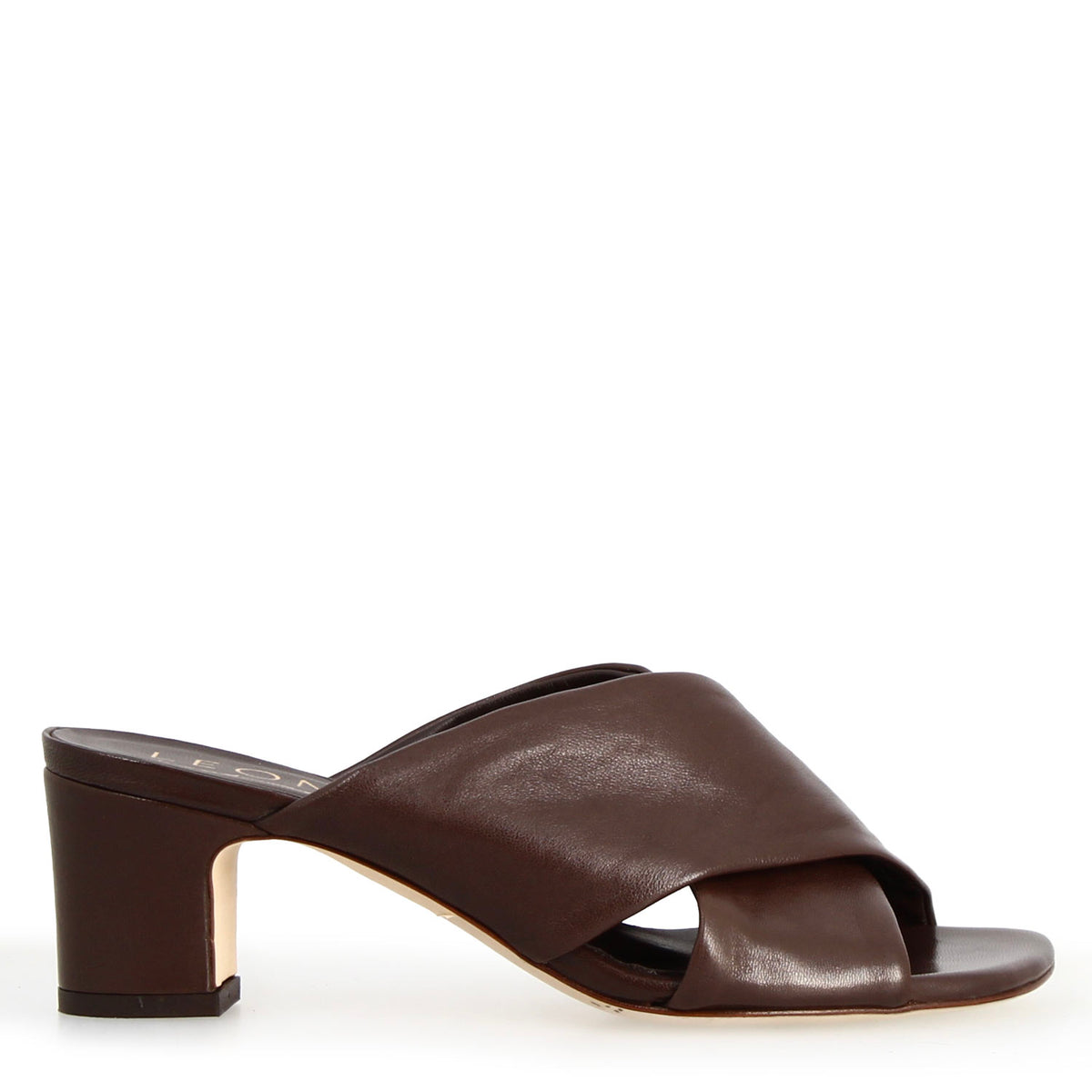 Sandalo mules da donna Antiochia in pelle marrone scuro - LeonardoShoes