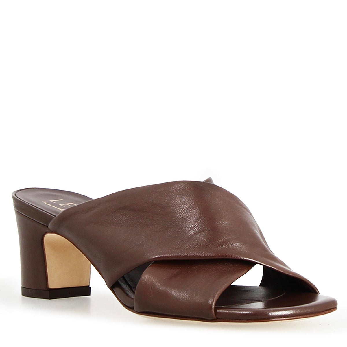 Sandalo mules da donna Antiochia in pelle marrone scuro - LeonardoShoes