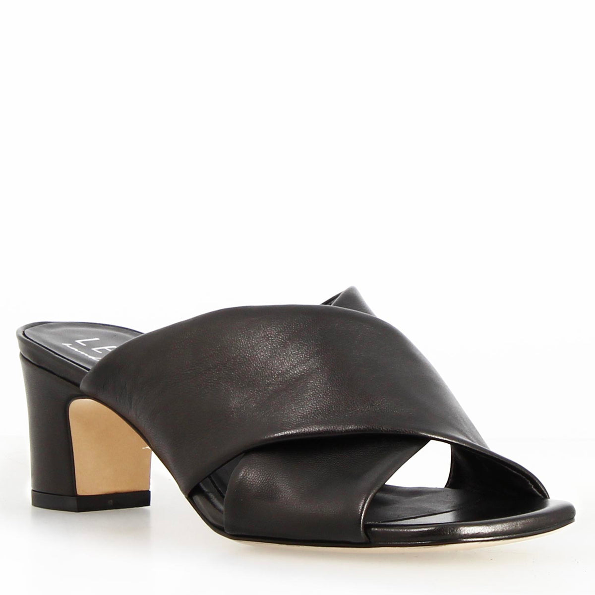 Sandalo mules da donna Antiochia in pelle nera - LeonardoShoes