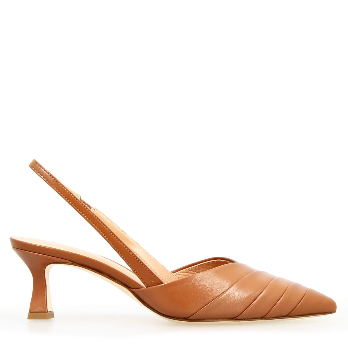 Sandalo slingback da donna Apollina in pelle marrone - LeonardoShoes