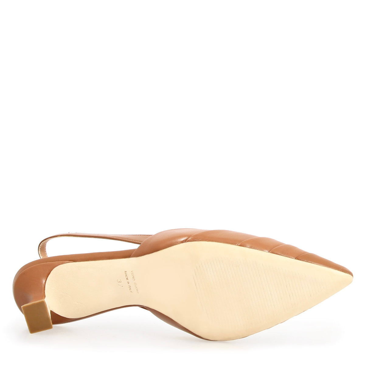 Sandalo slingback da donna Apollina in pelle marrone - LeonardoShoes