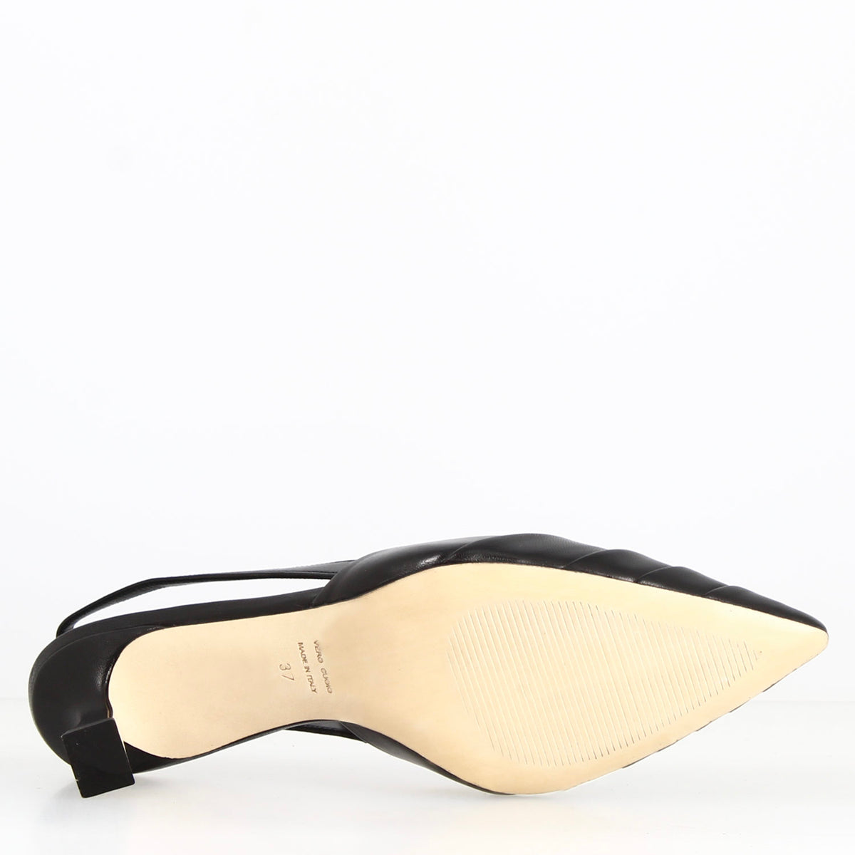 Sandalo slingback da donna in pelle nera Apollina - LeonardoShoes