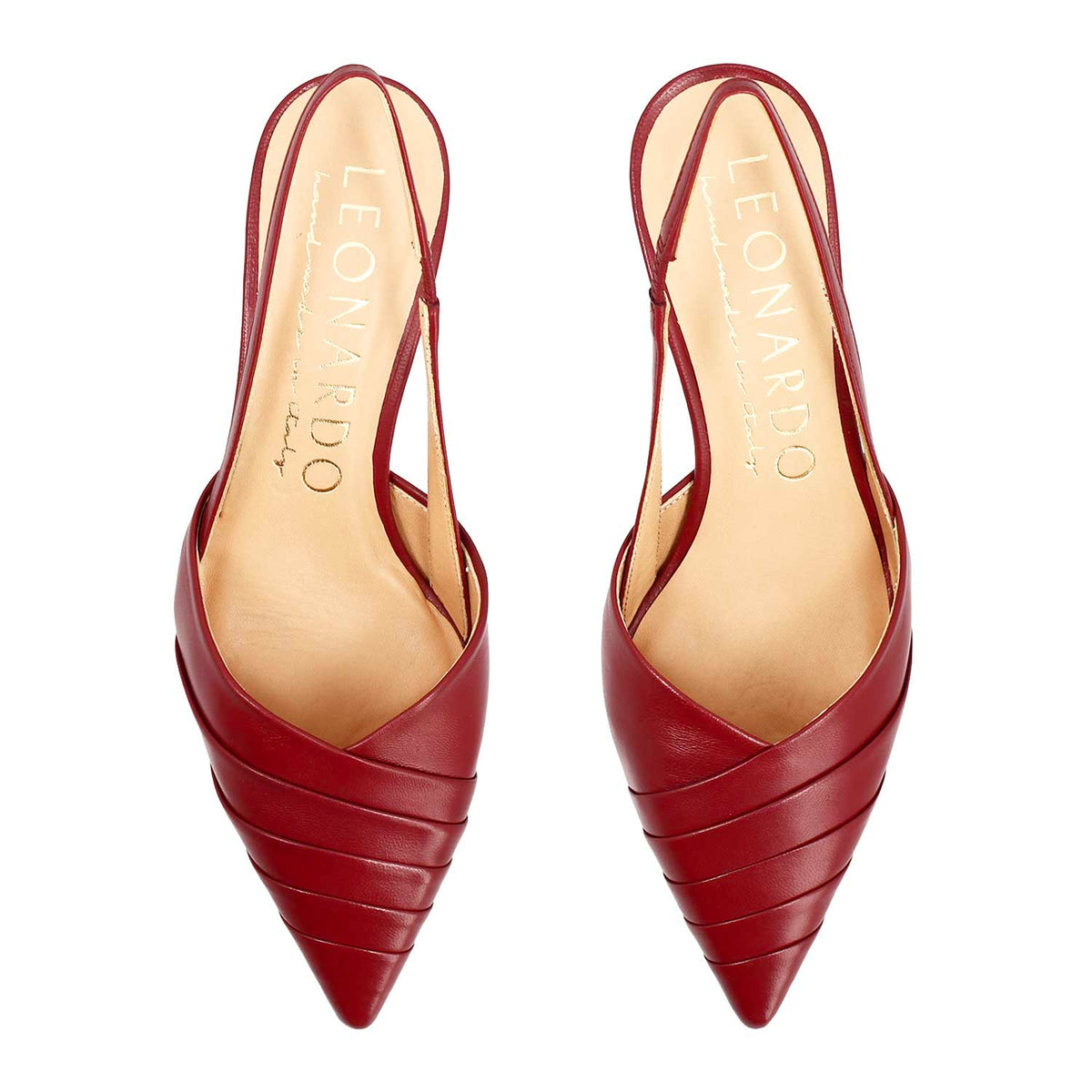 Sandalo slingback da donna Apollina in pelle rossa - LeonardoShoes