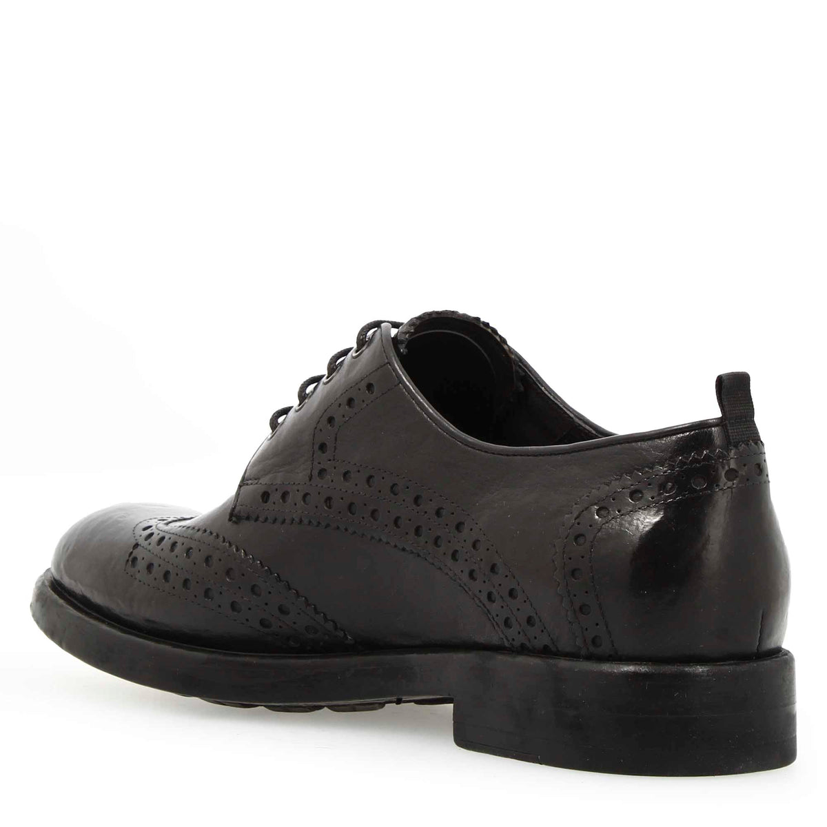 Scarpa Derby brogue moderna colore nero da uomo - LeonardoShoes