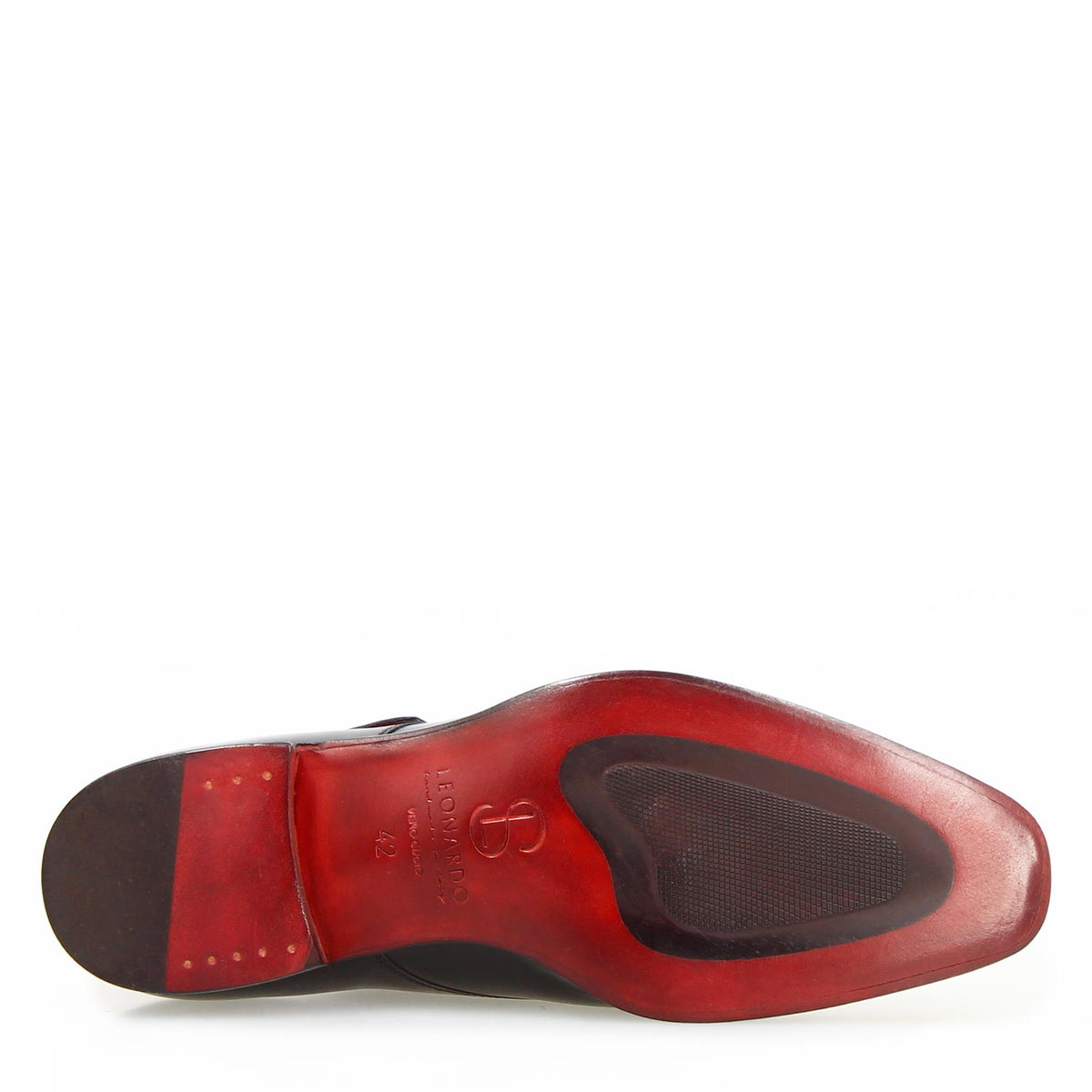 Salvatore nero singola fibbia da uomo in pelle italiana - LeonardoShoes