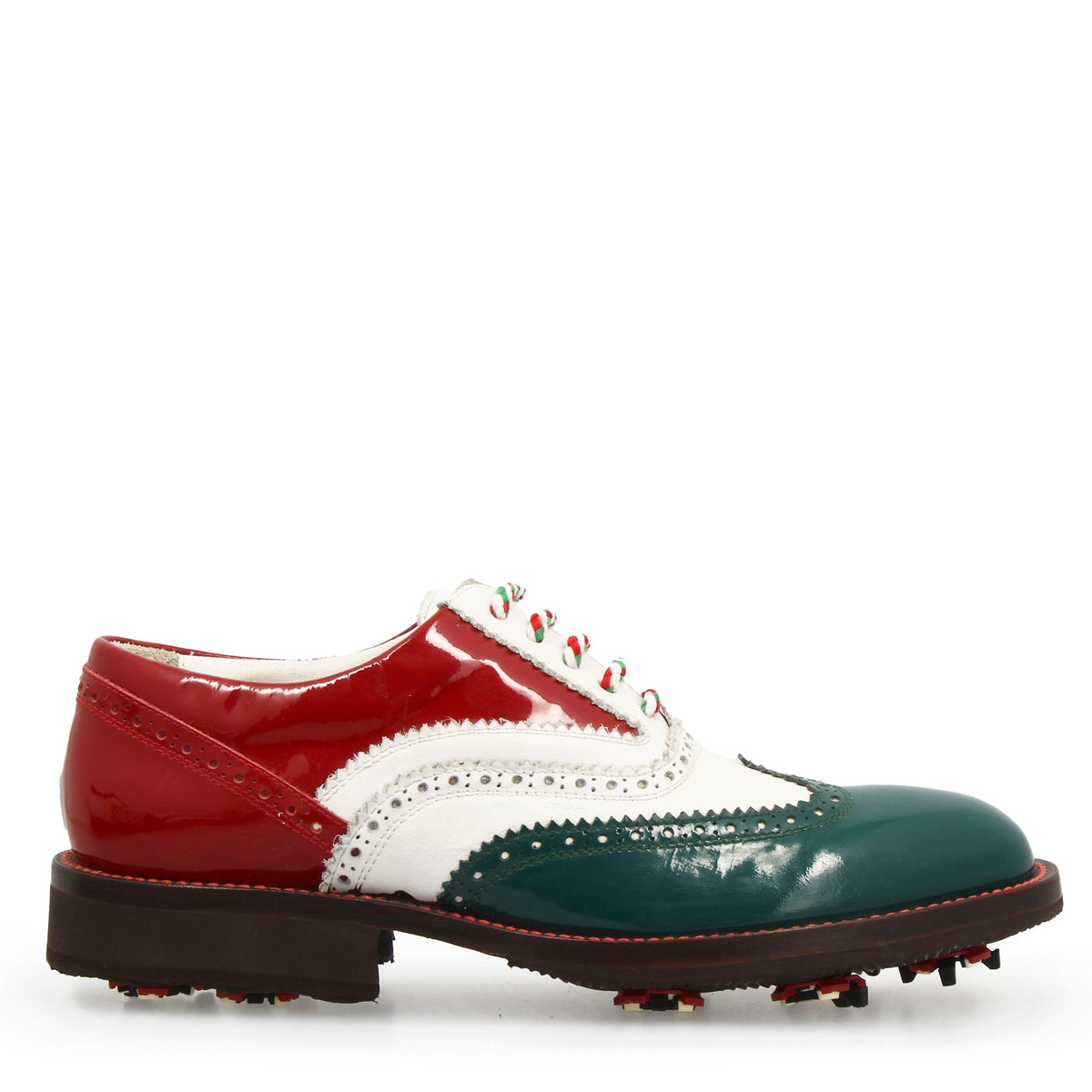 Scarpe golf fatte a mano nei colori della bandiera italiana - LeonardoShoes