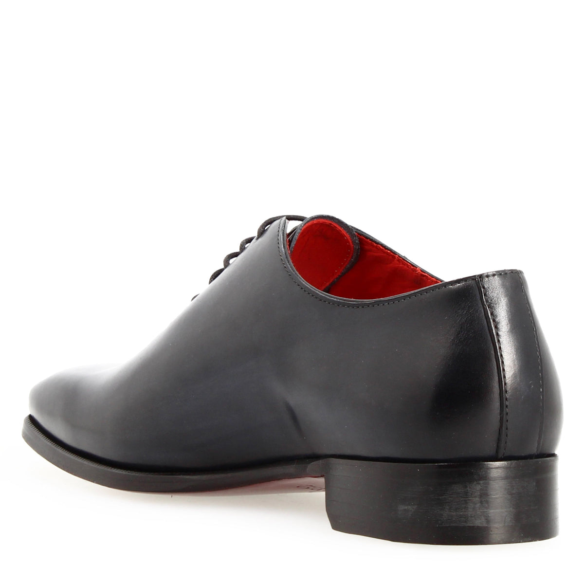 Scarpe wholecut da uomo artigianali in pelle delavè blu - LeonardoShoes