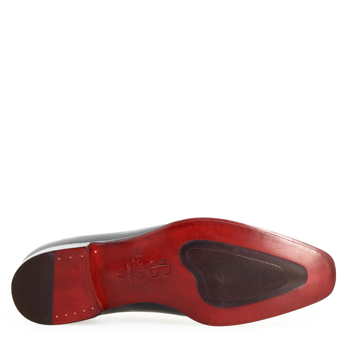Scarpe wholecut da uomo artigianali in pelle delavè blu - LeonardoShoes