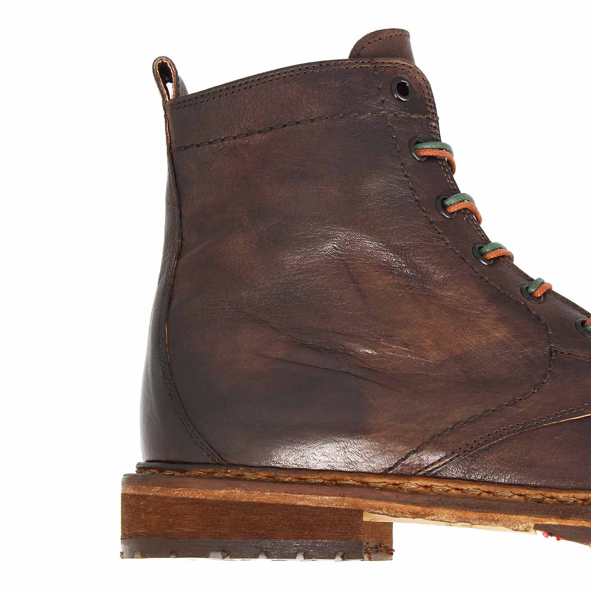 Seneca polacchino stringato da uomo in pelle marrone scuro