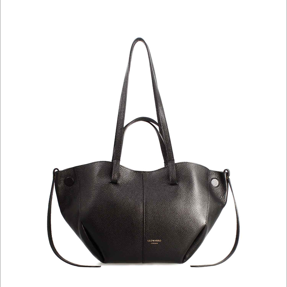 Shopper media da donna in pelle nera Majestic - LeonardoShoes