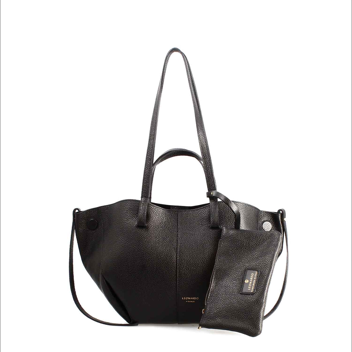 Shopper media da donna in pelle nera Majestic - LeonardoShoes