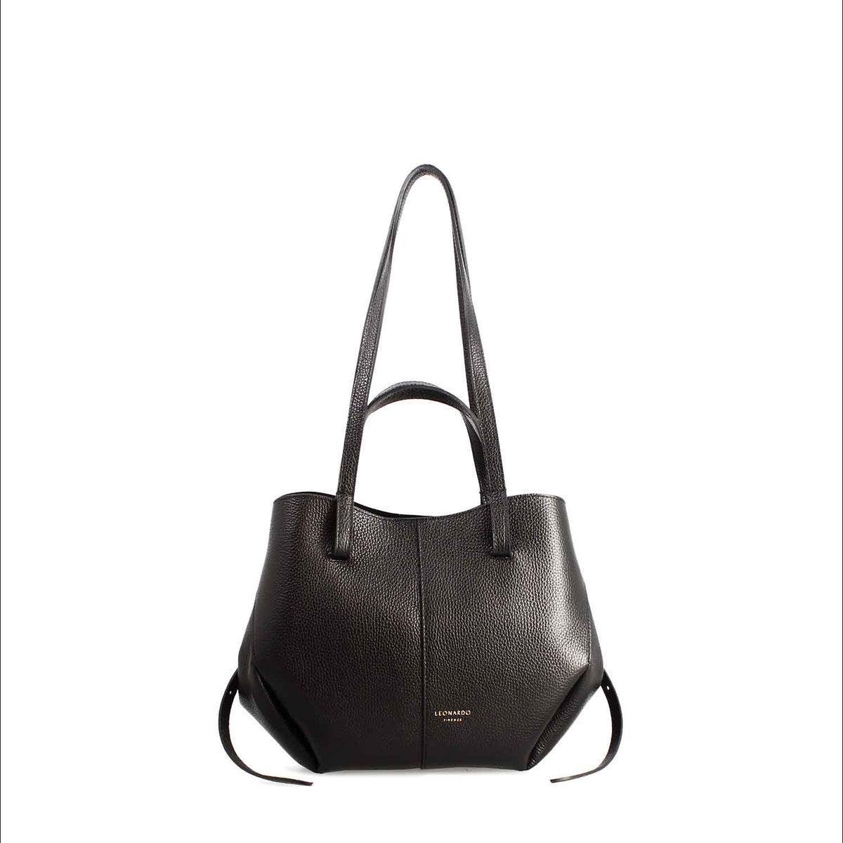 Shopper media da donna in pelle nera Majestic - LeonardoShoes