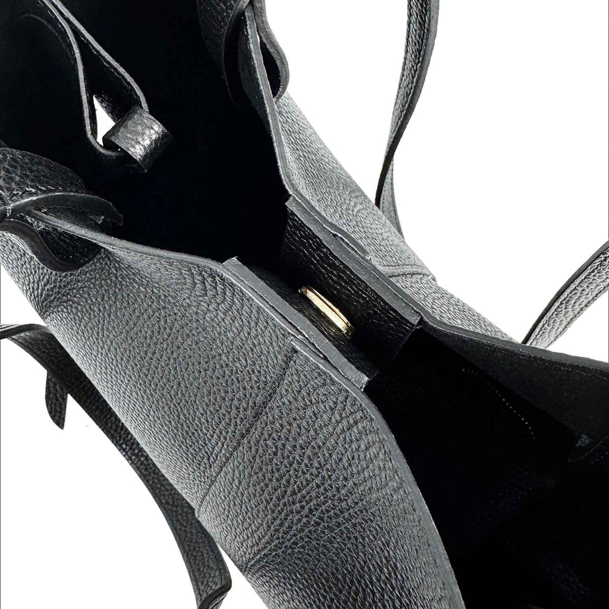Shopper media da donna in pelle nera Majestic - LeonardoShoes