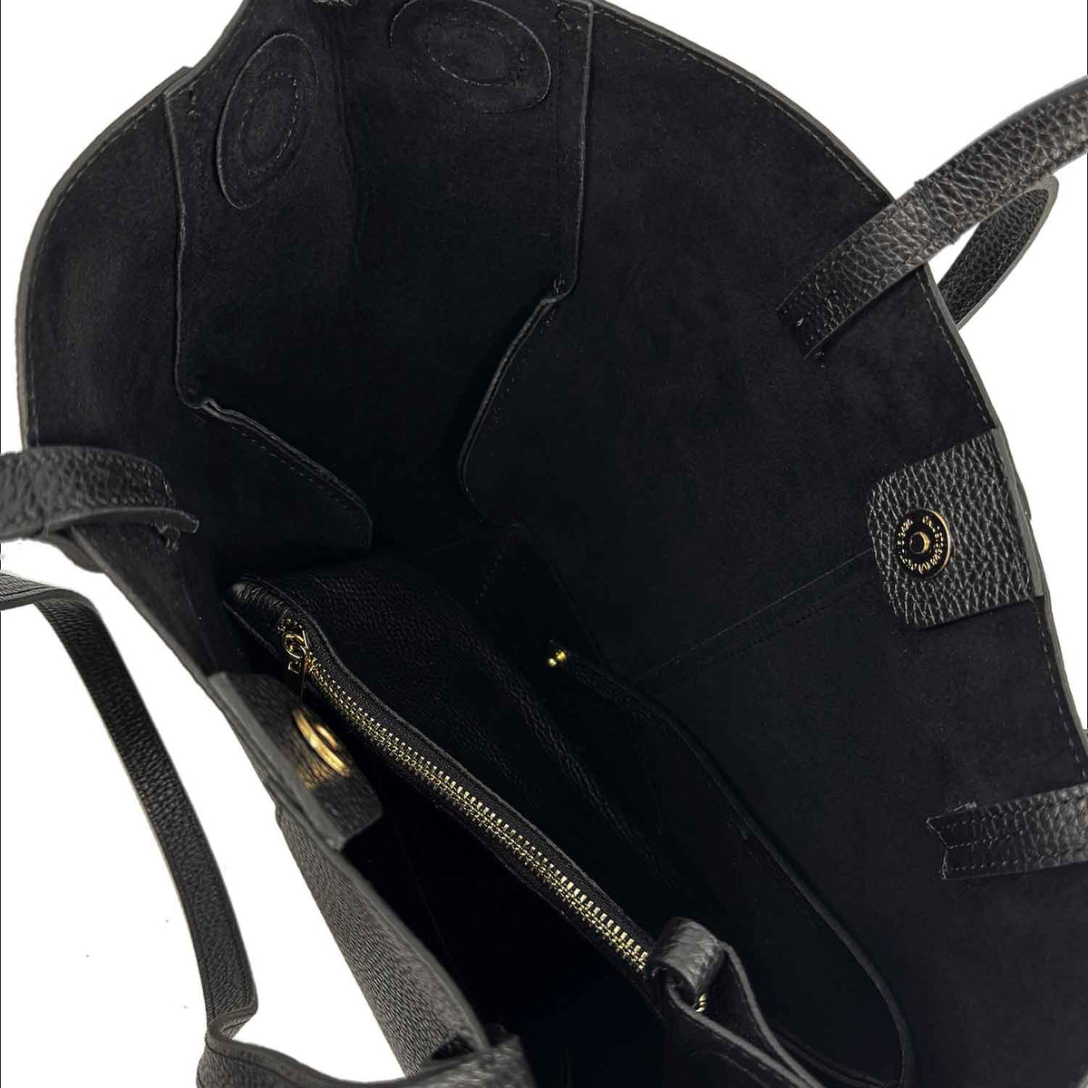 Shopper media da donna in pelle nera Majestic - LeonardoShoes
