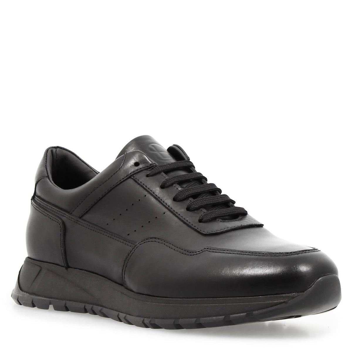 Sneaker artigianale da Uomo in pelle nera Ateneo - LeonardoShoes