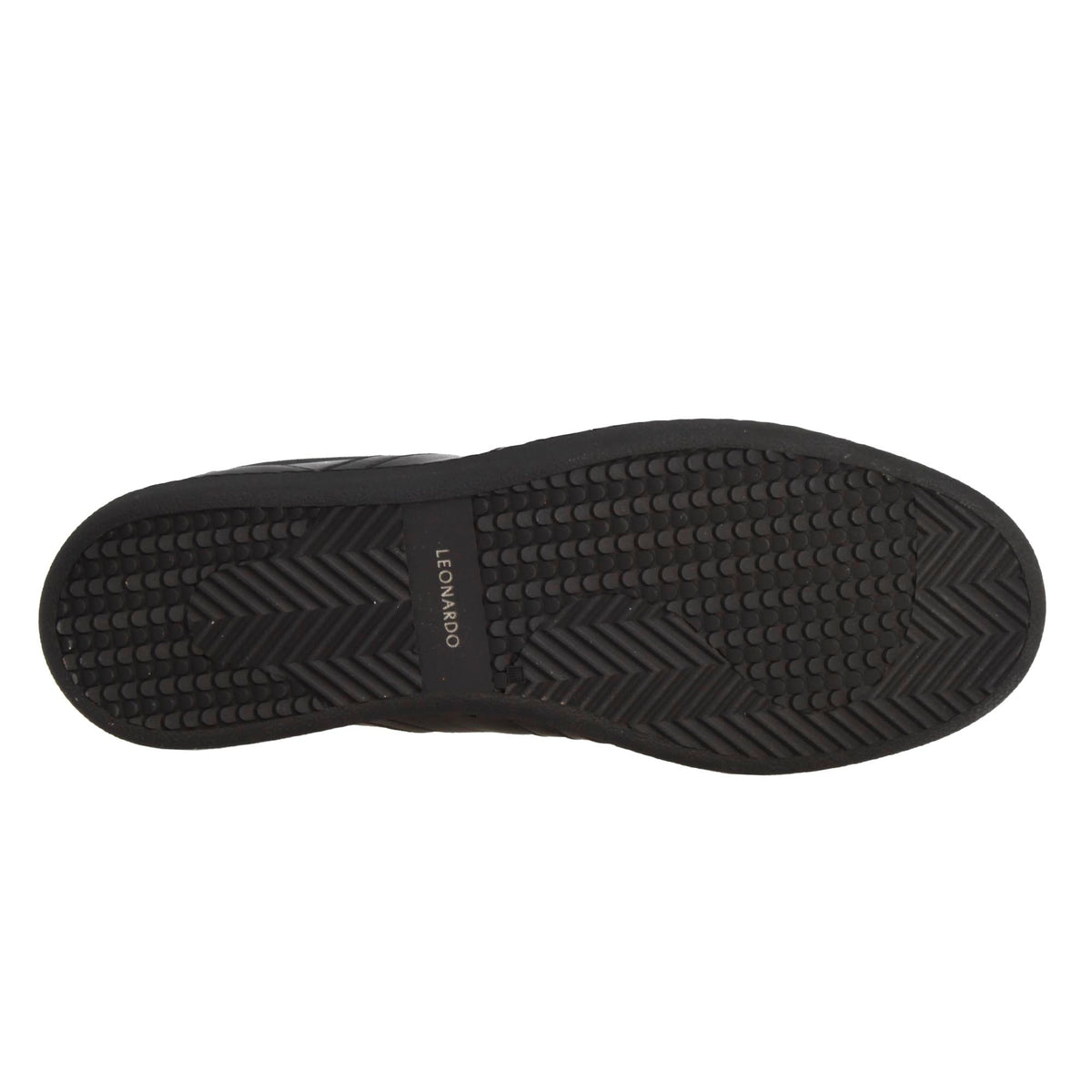 Sneaker artigianale da uomo in pelle colore nero - LeonardoShoes